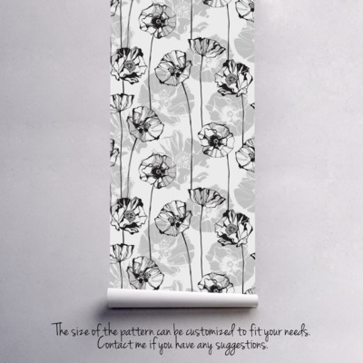 Tapisserie murale Coquelicots dans un carnet de croquis