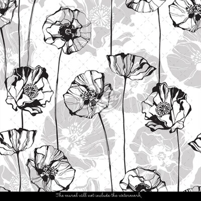 Tapisserie murale Coquelicots dans un carnet de croquis