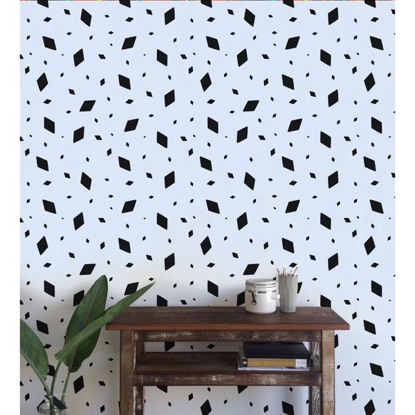 Tapisserie panoramique Diamants en noir