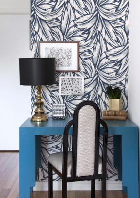 Papier peint Plumes bleues