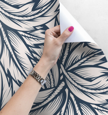 Papier peint Plumes bleues