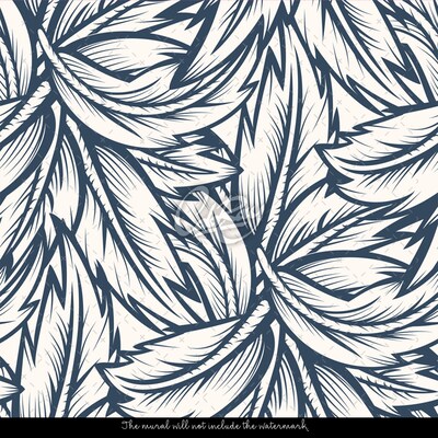 Papier peint Plumes bleues