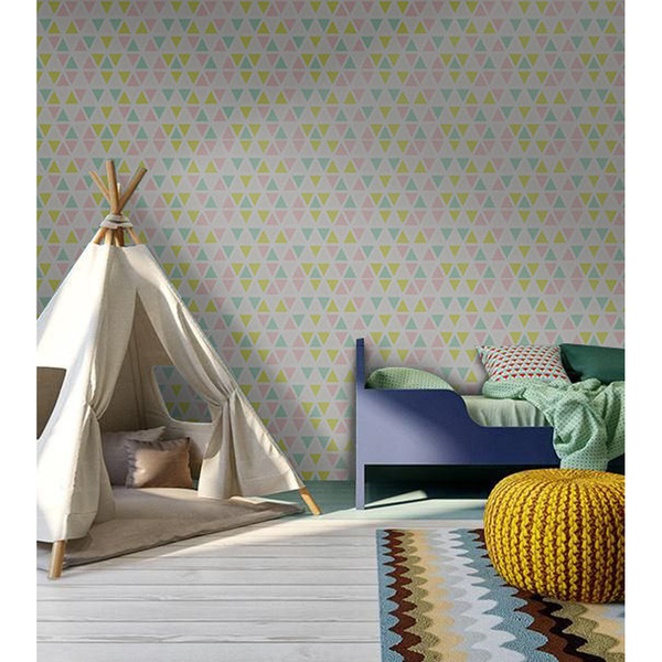 Tapisserie panoramique Pluie triangulaire colorée