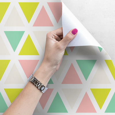 Tapisserie panoramique Pluie triangulaire colorée