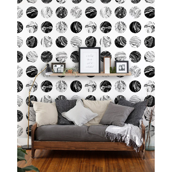 Papier peint adhésif Lunes à motifs