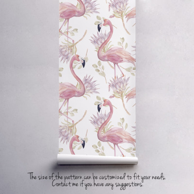 Papier peint adhésif Flamants roses des Galapagos