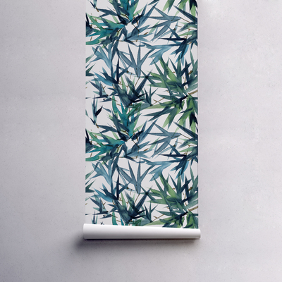 Papier peint adhésif Feuilles de palmier bleues