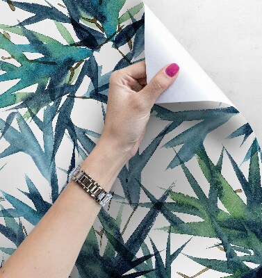 Papier peint adhésif Feuilles de palmier bleues