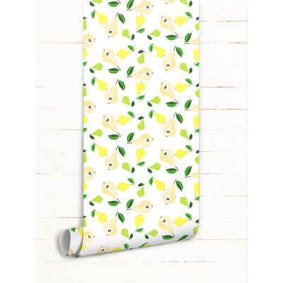 Tapisserie murale Poires jaunes heureuses