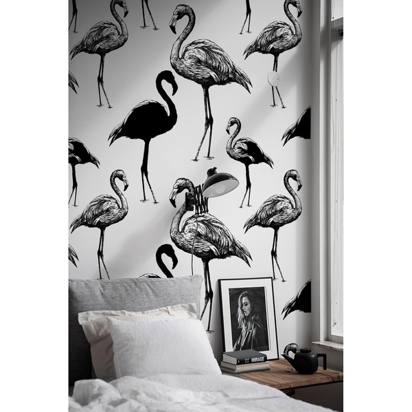 Papier peint Flamants roses non évidents