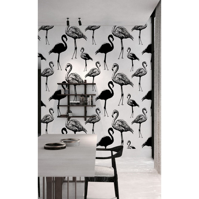 Papier peint Flamants roses non évidents