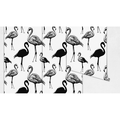 Papier peint Flamants roses non évidents