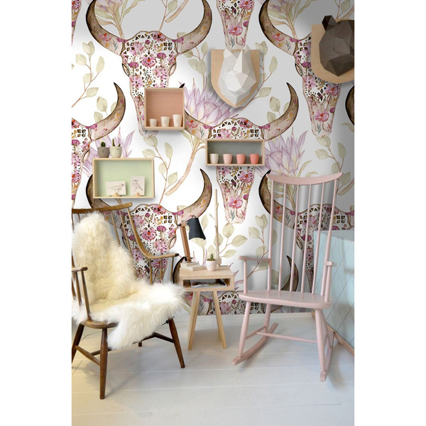 Papier peint Vache rose