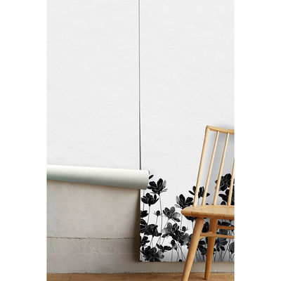 Tapisserie panoramique Fleurs noires élégantes