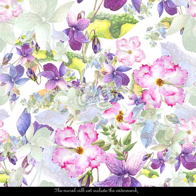 Tapisserie murale Jardin de fleurs subtiles