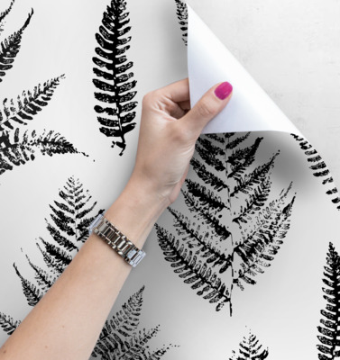 Papier peint adhésif Linogravure avec fougère