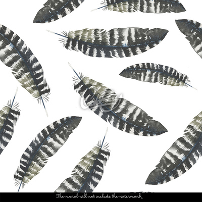 Tapisserie murale Plumes de style bohème