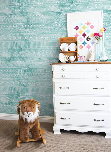 Papier peint Turquoise aztèque