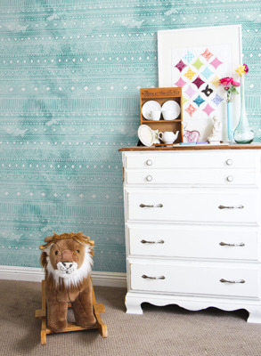 Papier peint Turquoise aztèque