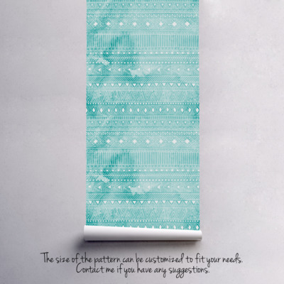 Papier peint Turquoise aztèque