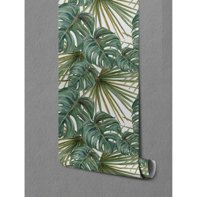 Papier peint Grandes feuilles exotiques