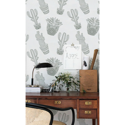 Tapisserie panoramique Cactus peints mexicains