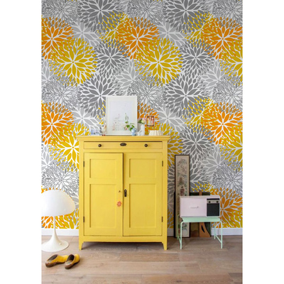 Papier peint Chrysanthèmes ensoleillés