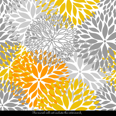 Papier peint Chrysanthèmes ensoleillés