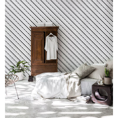 Papier peint Points diagonaux noirs