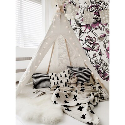 Tapisserie panoramique Roses violettes de conte de fées