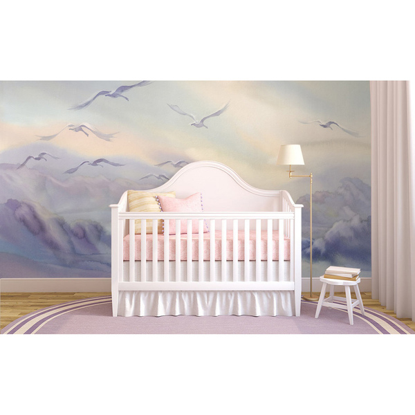 Papier peint panoramique Le vol de Fabędzia aux aurores boréales