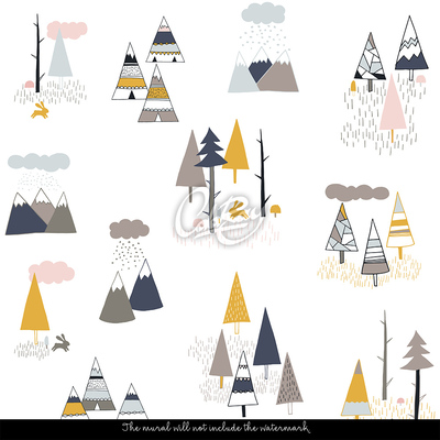 Papier peint adhésif Arbres peints