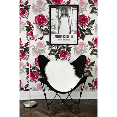 Papier peint panoramique Roses peintes à l'encre