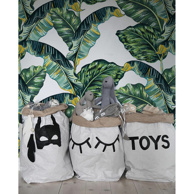 Tapisserie panoramique Feuilles de bananier à l'aquarelle