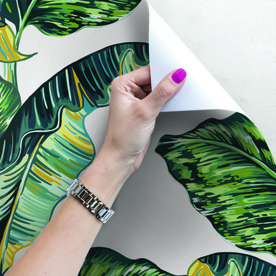 Tapisserie panoramique Feuilles de bananier à l'aquarelle