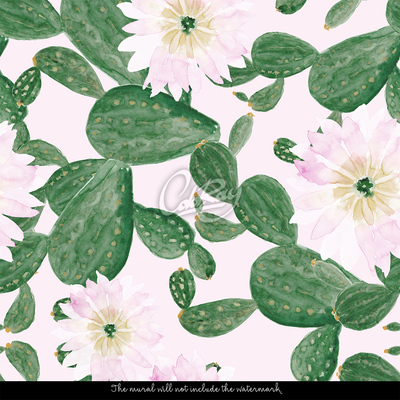 Tapisserie panoramique Au pays des cactus verts