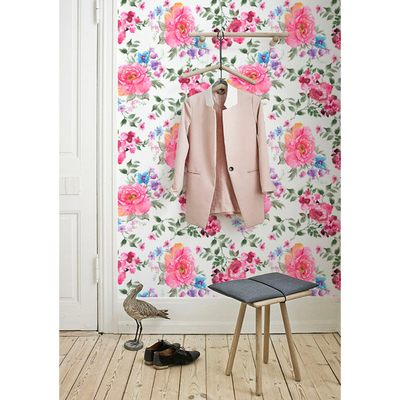 Papier peint Doux jardin plein de roses