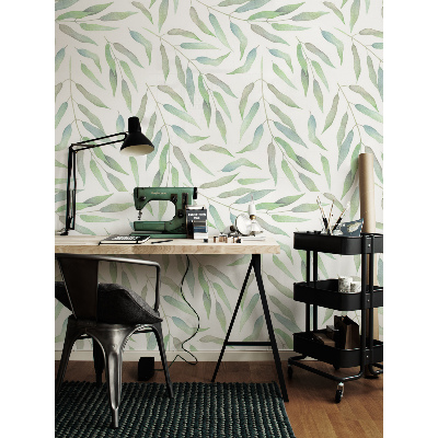 Tapisserie murale Feuilles pastel subtiles