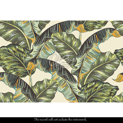 Tapisserie murale Grandes feuilles de bananier