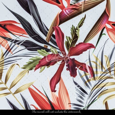 Papier peint adhésif Fleurs dans le buisson