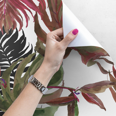 Papier peint adhésif Feuilles de Monstera colorées