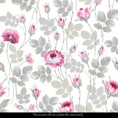 Tapisserie murale Apaisant parmi les roses pastel