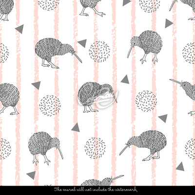 Papier peint L'oiseau kiwi et son monde