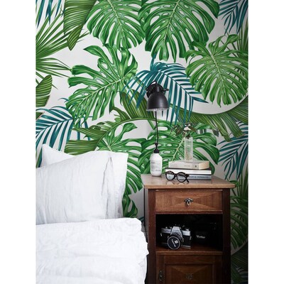 Papier peint panoramique Le charme des feuilles exotiques