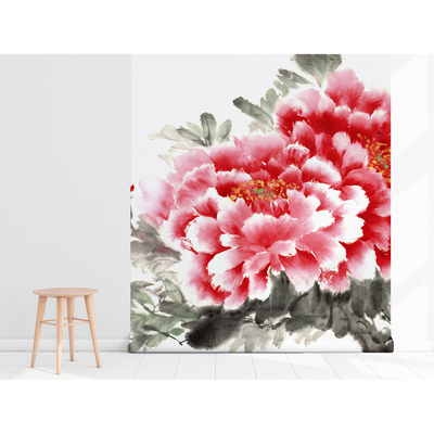 Tapisserie murale Roses chinoises peintes à la main