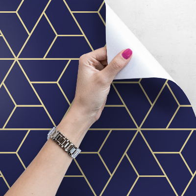 Papier peint Motifs géométriques bleu marine