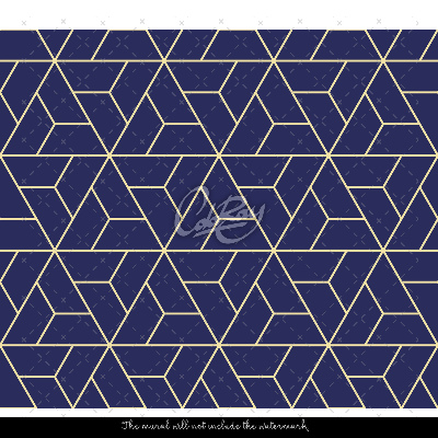 Papier peint Motifs géométriques bleu marine
