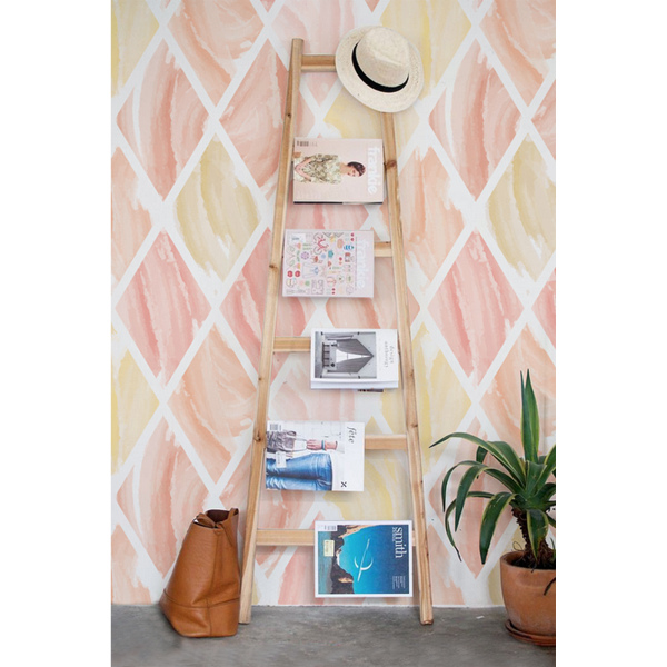 Tapisserie panoramique Motif géométrique rose