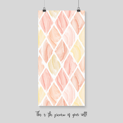 Tapisserie panoramique Motif géométrique rose