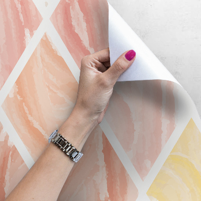 Tapisserie panoramique Motif géométrique rose